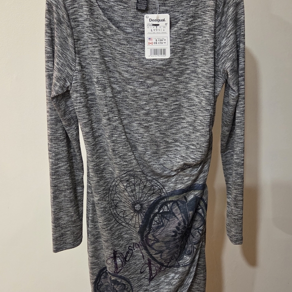 Desigual Gray Long Sleeve Dress - Picture 1 of 10